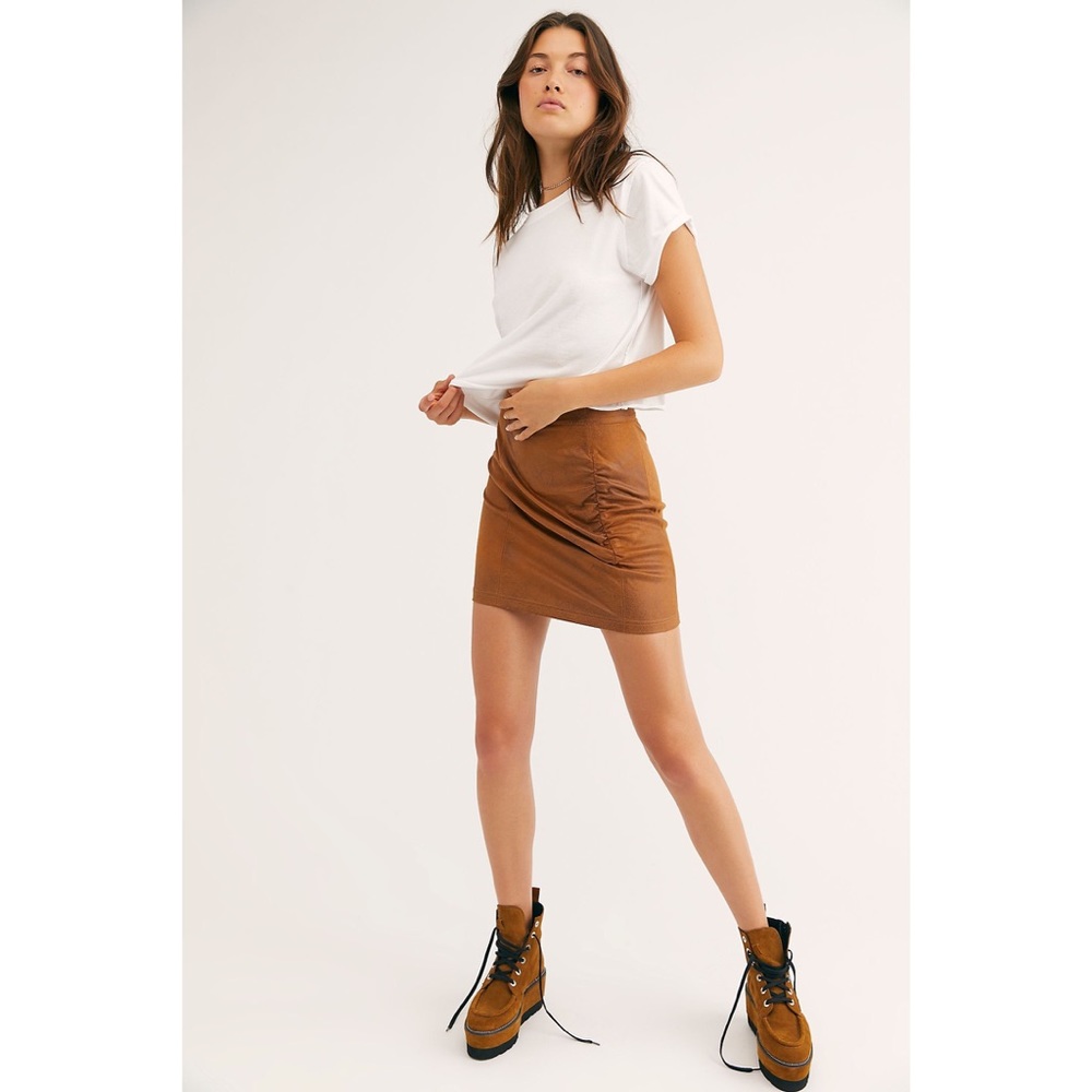 Free People Ruched Mini Skirt